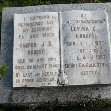 KRUGER Casper J.H. 1871-1945 &amp; Levina C. COETSEE -1953