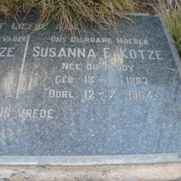 KOTZE Susanna E. nee DU PLOOY 1882-1964
