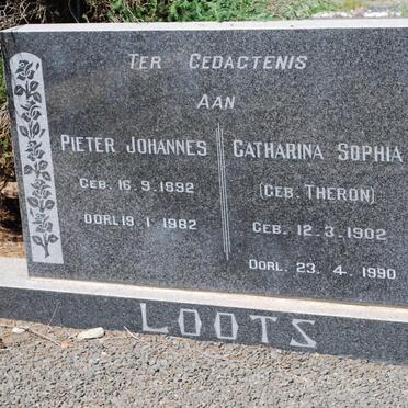 LOOTS Pieter Johannes 1892-1982 &amp; Catharina Sophia THERON 1902-1990