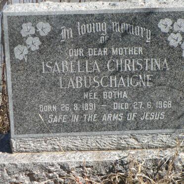 LABUSCHAIGNE Isabella Christina nee BOTHA 1891-1968