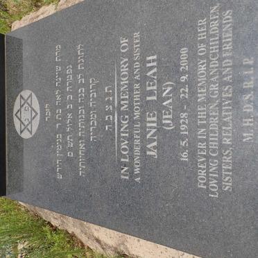 MELTZ Janie Leah 1928-2000