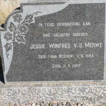 MERWE Jessie Winifred, v.d. nee VAN REENEN 1884-1957