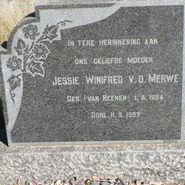 MERWE Jessie Winifred, v.d. nee VAN REENEN 1884-1957