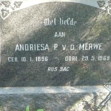 MERWE Andriesa P., v.d. 1896-1969