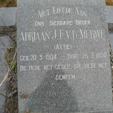 MERWE Adriaan J.F., v.d. 1904-1950
