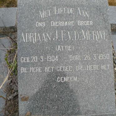 MERWE Adriaan J.F., v.d. 1904-1950