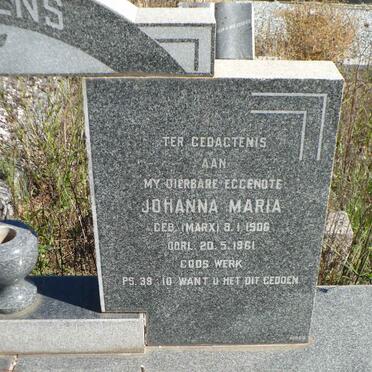 MAARTENS Johanna Maria nee MARX 1906-1961
