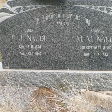 NAUDÉ P.J. 1875-1947 &amp; M.M. STEYN 1877-1963