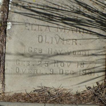 OLIVIER Ella Maria nee HAYWOOD 1877-1931