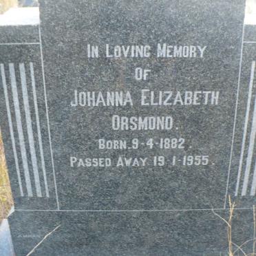 ORSMOND Johanna Elizabeth 1882-1955