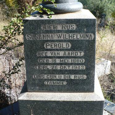 PEROLD Susanna Wilhelmina nee VAN AARDT 1880-1943