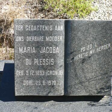 PLESSIS Maria Jacoba, du nee CRONJÉ 1893-1970
