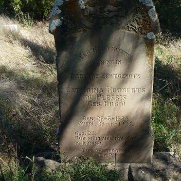 PLESSIS Cathrina Robberts, du nee HUGO 1894-1923