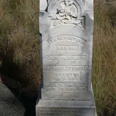 POTGIETER Johanna Ethresia nee DE WET 1865-1928