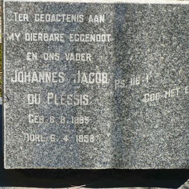 PLESSIS Johannes Jacob, du 1885-1958