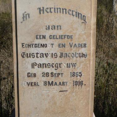 PANSEGROUW Gustavus Jacobus 1865-1916