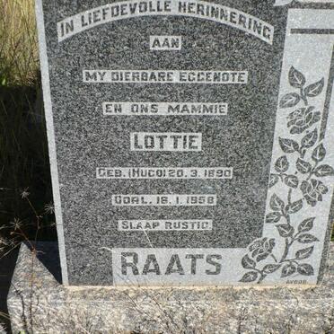 RAATS Lottie nee HUGO 1890-1958