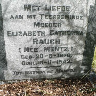 RAUCH Elizabeth Catherina nee MENTZ 1876-1943