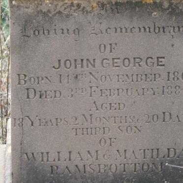 RAMSBOTTOM John George 1865-1884