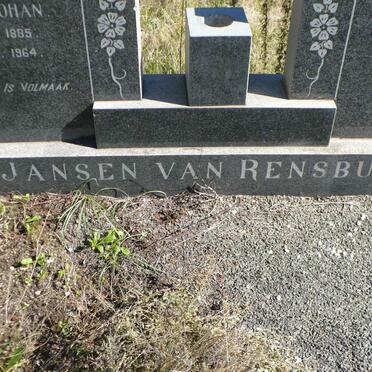 RENSBURG Nicolaas Johan, Jansen van 1885-1964 &amp; Margaretha Louisa Christina SMITH 1889-1981