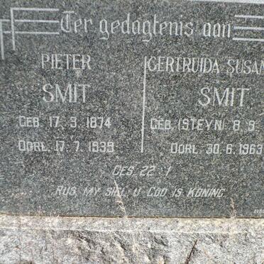 SMIT Pieter 1874-1939 &amp; Gertruida Susanna STEYN 1874-1963
