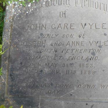 VYLE John Gare 1853-1889