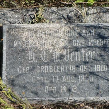 VENTER H.C.H. nee GROBLER 1900-1960
