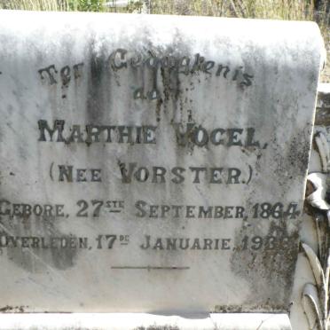 VOGEL Marthie nee VORSTER 1864-1933