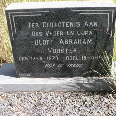 VORSTER Oloff Abraham  1870-1960