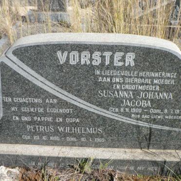 VORSTER Petrus Wilhelmus 1890-1965 &amp; Susanna Johanna Jacoba 1900-1973