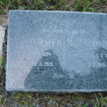 VORSTER I. 1834-1920 &amp; M.P. DE WET 1836-1910