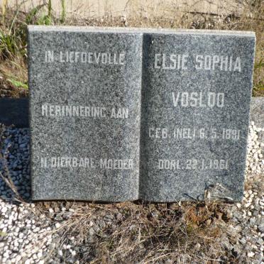 VOSLOO Elsie Sophia nee NEL 1891-1961