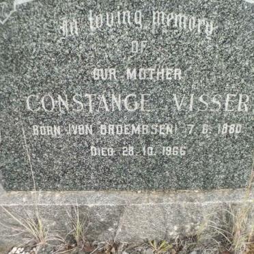 VISSER Constance nee VON BROEMBSEN 1880-1966