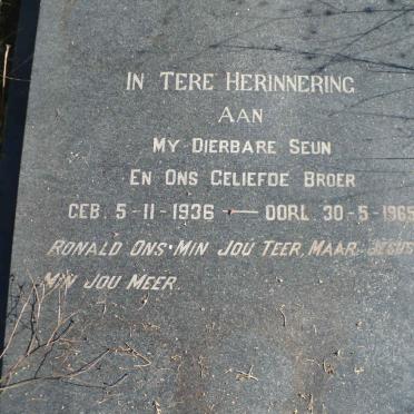 VYVER Ronald, v.d. 1936-1965