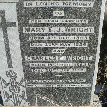 WRIGHT Charles F. 1865-1937 &amp; Mary E.J. 1863-1936