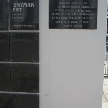 SNYMAN Piet 1921-2009