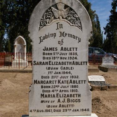 ABLETT James 1835-1924 &amp; Sarah Elizabeth CADLE 1844-1932 :: ABLETT Margaret Kate 1880-1910