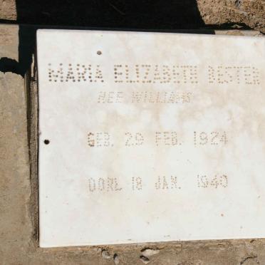 BESTER Maria Elizabeth nee WILLIAMS 1924-1940