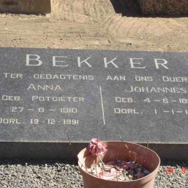 BEKKER Johannes 1885-1967 &amp; Anna POTGIETER 1910-1991