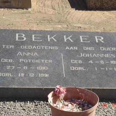 BEKKER Johannes 1885-1967 &amp; Anna POTGIETER 1910-1991
