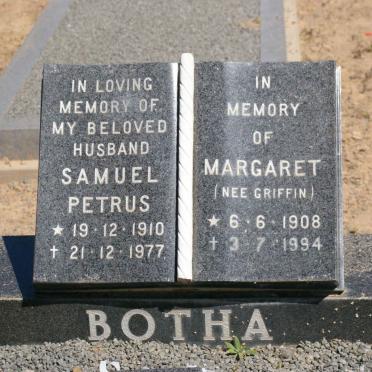 BOTHA Samuel Petrus 1910-1977 &amp; Margaret GRIFFIN 1908-1994