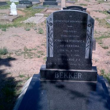 BEKKER Stephanus J.F. 1914-1985 &amp; Johanna Veronica FERREIRA 1914-1983