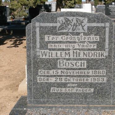 BOSCH Willem Hendrik 1880-1953 &amp; Isabella Petronella VAN HEERDEN 1888-1941