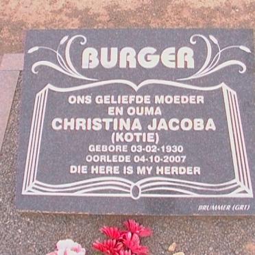 BURGER Christina Jacoba 1930-2007