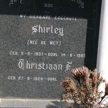CONRADIE Christiaan F. 1929- &amp; Shirley DE WET 1937-1985