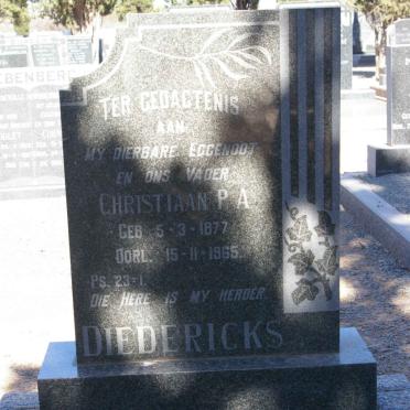 DIEDERICKS Christiaan P.A. 1877-1965