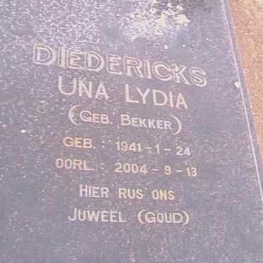 DIEDERICKS Una Lydia nee BEKKER 1941-2004