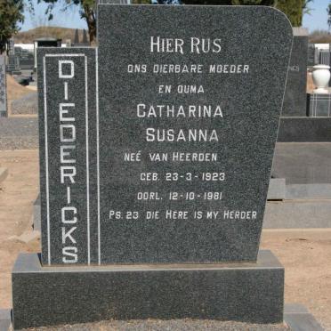 DIEDERICKS Catharina Susanna nee VAN HEERDEN 1923-1981