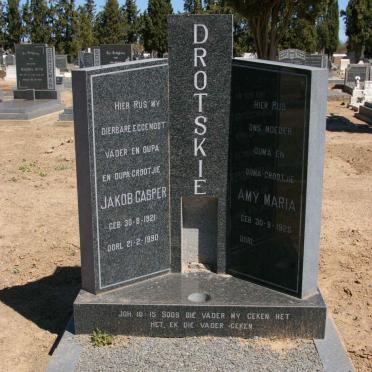 DROTSKIE Jakob Casper 1921-1990 &amp; Amy Maria 1925-