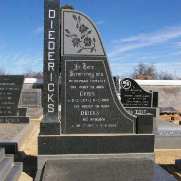 DIEDERICKS Chris 1917-1982 &amp; Drieks MYBURGH 1917-2002